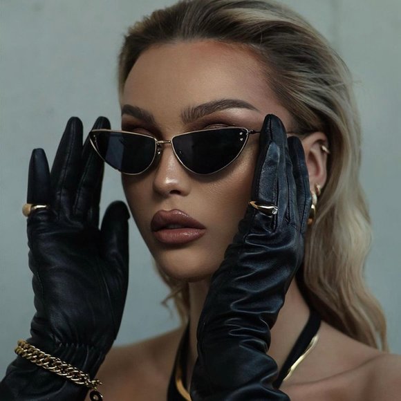 Dior MISSDIOR B1U H4B0 Sunglasses Gunmetal Cat Eye Frame, Blue Lenses - Picture 5 of 11